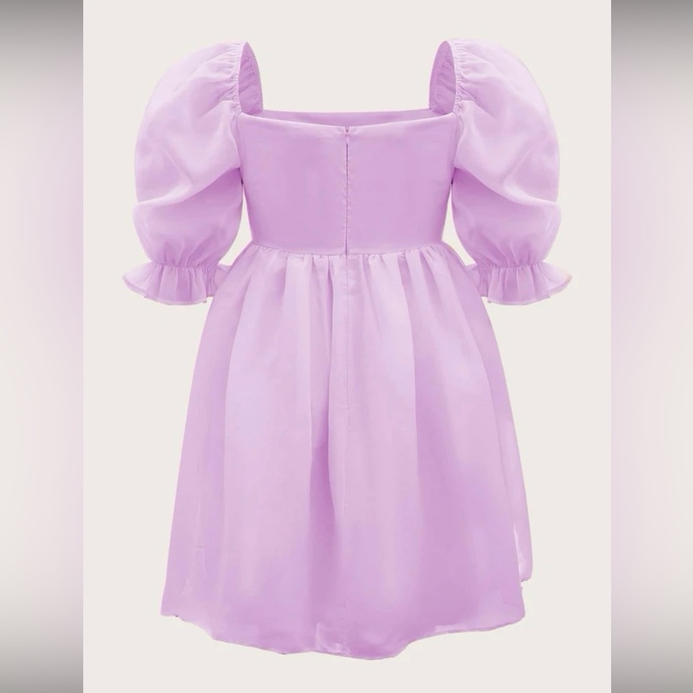Lilac puff sleeve dress